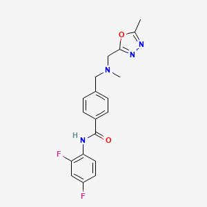 N-(2,4-difluorophenyl)-4-({methyl[(5-methyl-1,3,4-oxadiazol-2-yl)methyl]amino}methyl)benzamide