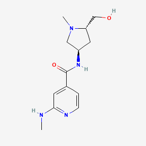 molecular formula C13H20N4O2 B3789260 N-[(3R,5S)-5-(hydroxymethyl)-1-methylpyrrolidin-3-yl]-2-(methylamino)isonicotinamide 