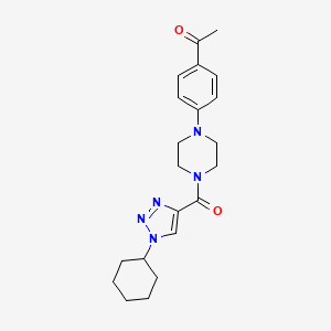 molecular formula C21H27N5O2 B3789274 1-[4-[4-(1-cyclohexyltriazole-4-carbonyl)piperazin-1-yl]phenyl]ethanone 