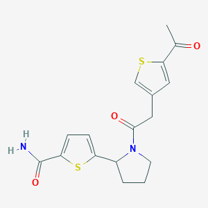 5-{1-[(5-acetyl-3-thienyl)acetyl]-2-pyrrolidinyl}-2-thiophenecarboxamide