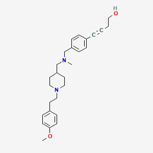 molecular formula C27H36N2O2 B3789289 4-(4-{[({1-[2-(4-methoxyphenyl)ethyl]-4-piperidinyl}methyl)(methyl)amino]methyl}phenyl)-3-butyn-1-ol 