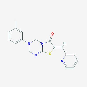 (7Z)-3-(3-methylphenyl)-7-(pyridin-2-ylmethylidene)-2,4-dihydro-[1,3]thiazolo[3,2-a][1,3,5]triazin-6-one