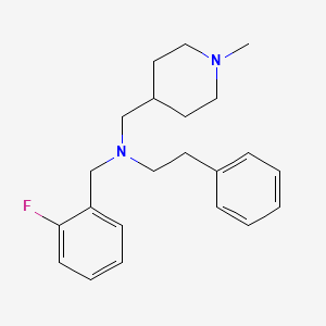 molecular formula C22H29FN2 B3789296 (2-fluorobenzyl)[(1-methyl-4-piperidinyl)methyl](2-phenylethyl)amine 