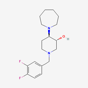 (3R,4R)-4-(azepan-1-yl)-1-[(3,4-difluorophenyl)methyl]piperidin-3-ol