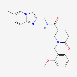 1-(2-methoxybenzyl)-N-[(6-methylimidazo[1,2-a]pyridin-2-yl)methyl]-6-oxo-3-piperidinecarboxamide