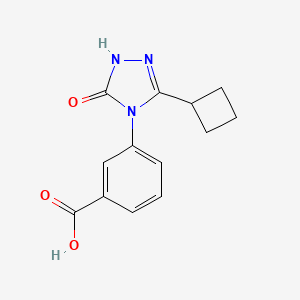 molecular formula C13H13N3O3 B3789333 3-(3-cyclobutyl-5-oxo-1,5-dihydro-4H-1,2,4-triazol-4-yl)benzoic acid 