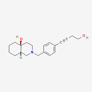 molecular formula C20H27NO2 B3789350 (4aS*,8aS*)-2-[4-(4-hydroxybut-1-yn-1-yl)benzyl]octahydroisoquinolin-4a(2H)-ol 