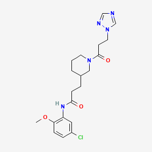 N-(5-chloro-2-methoxyphenyl)-3-{1-[3-(1H-1,2,4-triazol-1-yl)propanoyl]-3-piperidinyl}propanamide