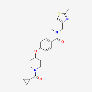 4-[1-(cyclopropanecarbonyl)piperidin-4-yl]oxy-N-methyl-N-[(2-methyl-1,3-thiazol-4-yl)methyl]benzamide