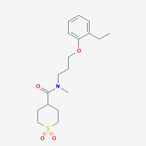 molecular formula C18H27NO4S B3789398 N-[3-(2-ethylphenoxy)propyl]-N-methyltetrahydro-2H-thiopyran-4-carboxamide 1,1-dioxide 