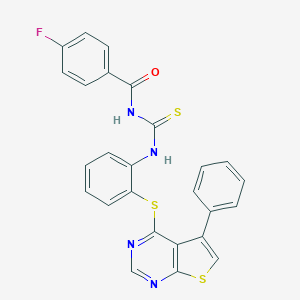 N-(4-fluorobenzoyl)-N'-{2-[(5-phenylthieno[2,3-d]pyrimidin-4-yl)sulfanyl]phenyl}thiourea