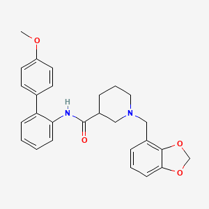 molecular formula C27H28N2O4 B3789416 1-(1,3-benzodioxol-4-ylmethyl)-N-(4'-methoxy-2-biphenylyl)-3-piperidinecarboxamide 