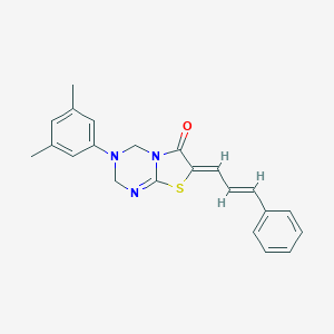 molecular formula C22H21N3OS B378942 (7Z)-3-(3,5-dimethylphenyl)-7-[(E)-3-phenylprop-2-enylidene]-2,4-dihydro-[1,3]thiazolo[3,2-a][1,3,5]triazin-6-one CAS No. 503429-42-3