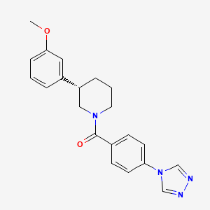 molecular formula C21H22N4O2 B3789423 (3S)-3-(3-methoxyphenyl)-1-[4-(4H-1,2,4-triazol-4-yl)benzoyl]piperidine 