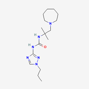 molecular formula C16H30N6O B3789432 1-[1-(Azepan-1-yl)-2-methylpropan-2-yl]-3-(1-propyl-1,2,4-triazol-3-yl)urea 