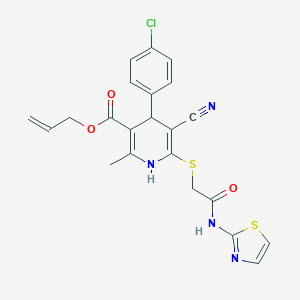 Prop-2-enyl 4-(4-chlorophenyl)-5-cyano-2-methyl-6-[2-oxo-2-(1,3-thiazol-2-ylamino)ethyl]sulfanyl-1,4-dihydropyridine-3-carboxylate