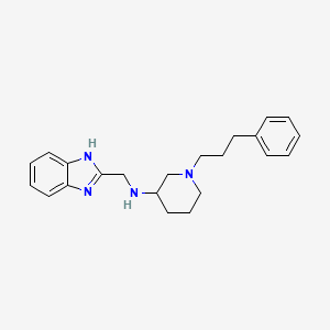 molecular formula C22H28N4 B3789450 N-(1H-benzimidazol-2-ylmethyl)-1-(3-phenylpropyl)piperidin-3-amine 