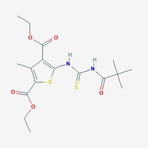Diethyl 5-({[(2,2-dimethylpropanoyl)amino]carbothioyl}amino)-3-methyl-2,4-thiophenedicarboxylate