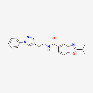 2-isopropyl-N-[2-(1-phenyl-1H-pyrazol-4-yl)ethyl]-1,3-benzoxazole-5-carboxamide