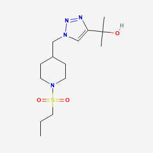 molecular formula C14H26N4O3S B3789480 2-(1-{[1-(propylsulfonyl)-4-piperidinyl]methyl}-1H-1,2,3-triazol-4-yl)-2-propanol 