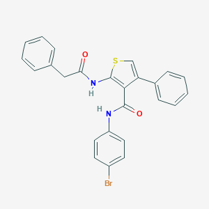 molecular formula C25H19BrN2O2S B378949 N-(4-bromophenyl)-4-phenyl-2-[(phenylacetyl)amino]-3-thiophenecarboxamide 