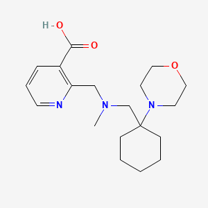 molecular formula C19H29N3O3 B3789491 2-({methyl[(1-morpholin-4-ylcyclohexyl)methyl]amino}methyl)nicotinic acid 