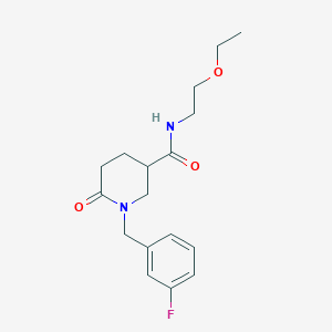 molecular formula C17H23FN2O3 B3789497 N-(2-ethoxyethyl)-1-(3-fluorobenzyl)-6-oxo-3-piperidinecarboxamide 