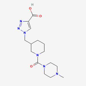 molecular formula C15H24N6O3 B3789499 1-({1-[(4-methylpiperazin-1-yl)carbonyl]piperidin-3-yl}methyl)-1H-1,2,3-triazole-4-carboxylic acid 