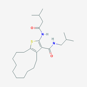 N-isobutyl-2-[(3-methylbutanoyl)amino]-4,5,6,7,8,9,10,11,12,13-decahydrocyclododeca[b]thiophene-3-carboxamide