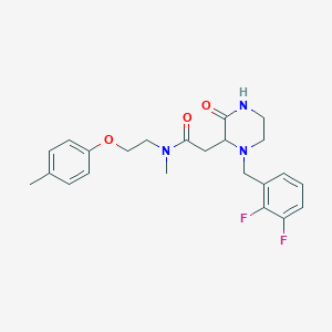 molecular formula C23H27F2N3O3 B3789504 2-[1-(2,3-difluorobenzyl)-3-oxo-2-piperazinyl]-N-methyl-N-[2-(4-methylphenoxy)ethyl]acetamide 