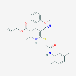 Prop-2-enyl 5-cyano-6-[2-(2,5-dimethylanilino)-2-oxoethyl]sulfanyl-4-(2-methoxyphenyl)-2-methyl-1,4-dihydropyridine-3-carboxylate