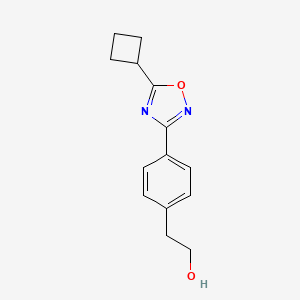 molecular formula C14H16N2O2 B3789534 2-[4-(5-cyclobutyl-1,2,4-oxadiazol-3-yl)phenyl]ethanol 