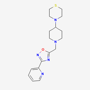 4-(1-{[3-(2-pyridinyl)-1,2,4-oxadiazol-5-yl]methyl}-4-piperidinyl)thiomorpholine