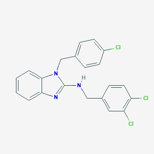 molecular formula C21H16Cl3N3 B378955 1-(4-chlorobenzyl)-N-(3,4-dichlorobenzyl)-1H-benzimidazol-2-amine 