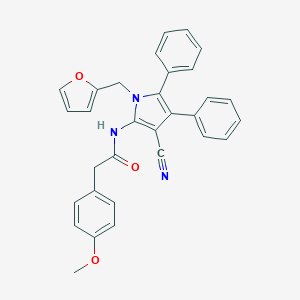 N-[3-cyano-1-(2-furylmethyl)-4,5-diphenyl-1H-pyrrol-2-yl]-2-(4-methoxyphenyl)acetamide