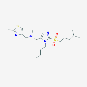 molecular formula C20H34N4O2S2 B3789564 1-[3-butyl-2-(4-methylpentylsulfonyl)imidazol-4-yl]-N-methyl-N-[(2-methyl-1,3-thiazol-4-yl)methyl]methanamine 