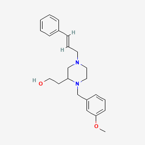 molecular formula C23H30N2O2 B3789587 2-{1-(3-methoxybenzyl)-4-[(2E)-3-phenyl-2-propen-1-yl]-2-piperazinyl}ethanol 