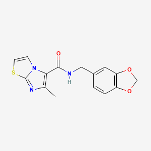 N-(1,3-benzodioxol-5-ylmethyl)-6-methylimidazo[2,1-b][1,3]thiazole-5-carboxamide