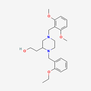 molecular formula C24H34N2O4 B3789605 2-[4-(2,6-dimethoxybenzyl)-1-(2-ethoxybenzyl)-2-piperazinyl]ethanol 