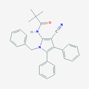molecular formula C29H27N3O B378961 N-(1-benzyl-3-cyano-4,5-diphenyl-1H-pyrrol-2-yl)-2,2-dimethylpropanamide 