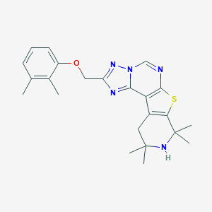 molecular formula C23H27N5OS B378962 2,3-Dimethylphenyl (8,8,10,10-tetramethyl-8,9,10,11-tetrahydropyrido[4',3':4,5]thieno[3,2-e][1,2,4]triazolo[1,5-c]pyrimidin-2-yl)methyl ether CAS No. 663217-52-5