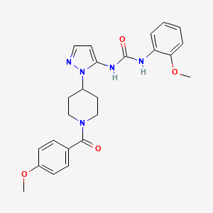 N-{1-[1-(4-methoxybenzoyl)-4-piperidinyl]-1H-pyrazol-5-yl}-N'-(2-methoxyphenyl)urea