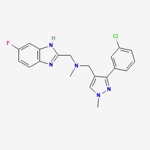 1-[3-(3-chlorophenyl)-1-methyl-1H-pyrazol-4-yl]-N-[(6-fluoro-1H-benzimidazol-2-yl)methyl]-N-methylmethanamine