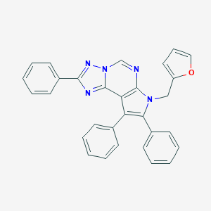 molecular formula C30H21N5O B378966 7-(2-furylmethyl)-2,8,9-triphenyl-7H-pyrrolo[3,2-e][1,2,4]triazolo[1,5-c]pyrimidine CAS No. 627054-24-4