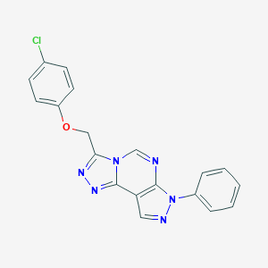 molecular formula C19H13ClN6O B378967 4-chlorophenyl (7-phenyl-7H-pyrazolo[4,3-e][1,2,4]triazolo[4,3-c]pyrimidin-3-yl)methyl ether CAS No. 487026-22-2