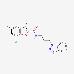 N-[3-(1H-1,2,3-benzotriazol-1-yl)propyl]-7-chloro-3,5-dimethyl-1-benzofuran-2-carboxamide