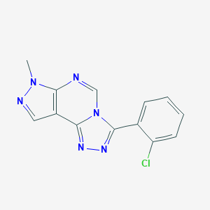 molecular formula C13H9ClN6 B378968 3-(2-chlorophenyl)-7-methyl-7H-pyrazolo[4,3-e][1,2,4]triazolo[4,3-c]pyrimidine CAS No. 489422-01-7