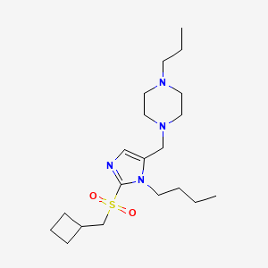 molecular formula C20H36N4O2S B3789683 1-({1-butyl-2-[(cyclobutylmethyl)sulfonyl]-1H-imidazol-5-yl}methyl)-4-propylpiperazine 