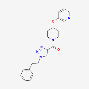 molecular formula C21H23N5O2 B3789697 3-[(1-{[1-(2-phenylethyl)-1H-1,2,3-triazol-4-yl]carbonyl}-4-piperidinyl)oxy]pyridine 