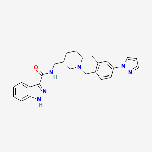 N-[[1-[(2-methyl-4-pyrazol-1-ylphenyl)methyl]piperidin-3-yl]methyl]-1H-indazole-3-carboxamide